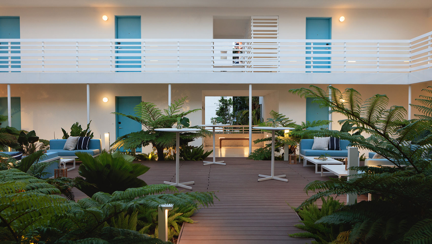 reception set up in the courtyard