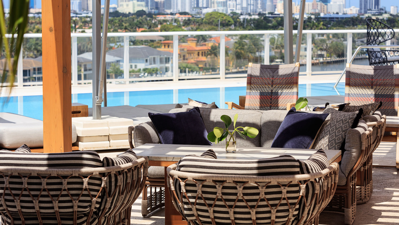Rooftop pool lounge