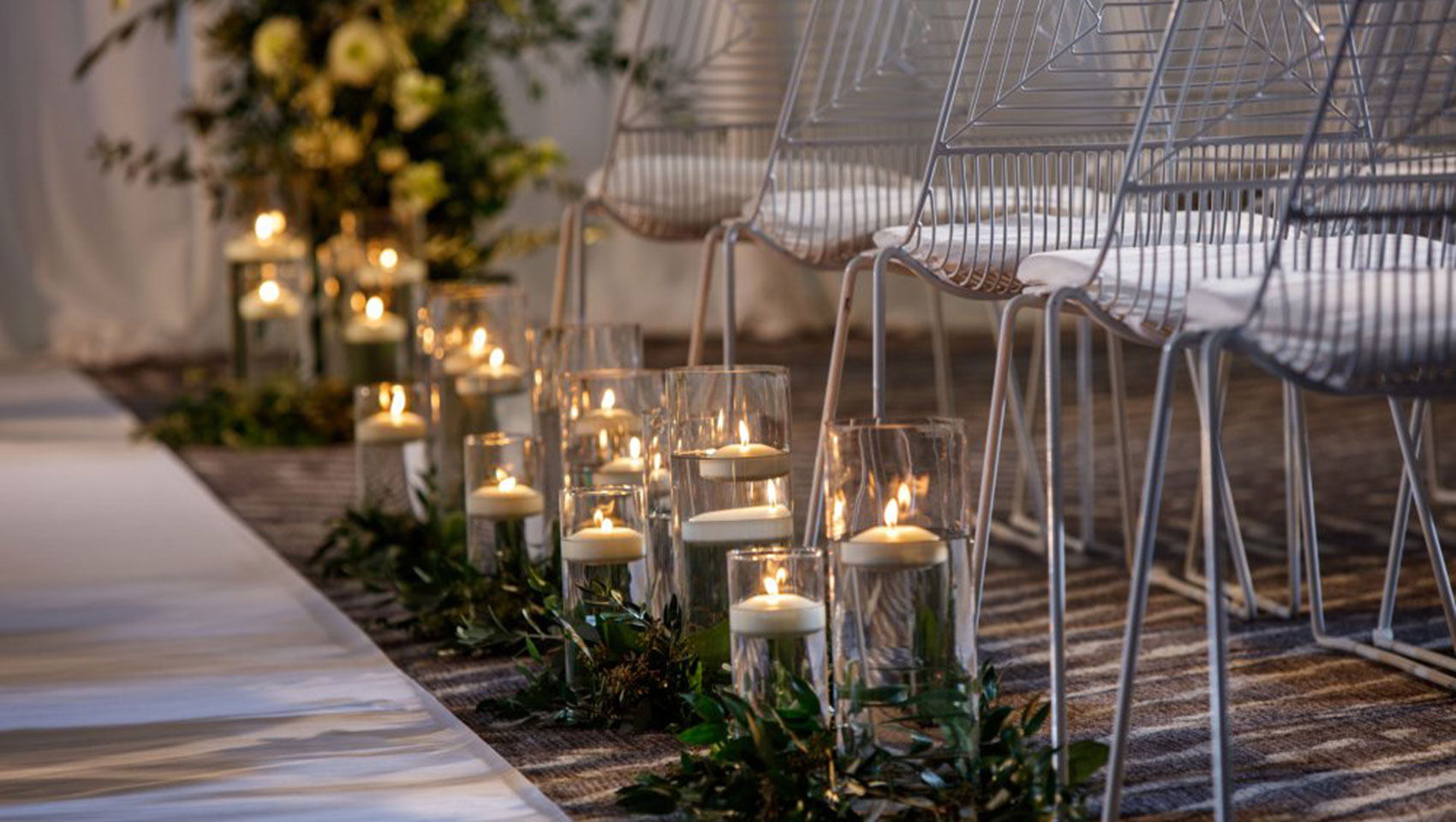 wedding reception aisle