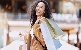 woman with shopping bags